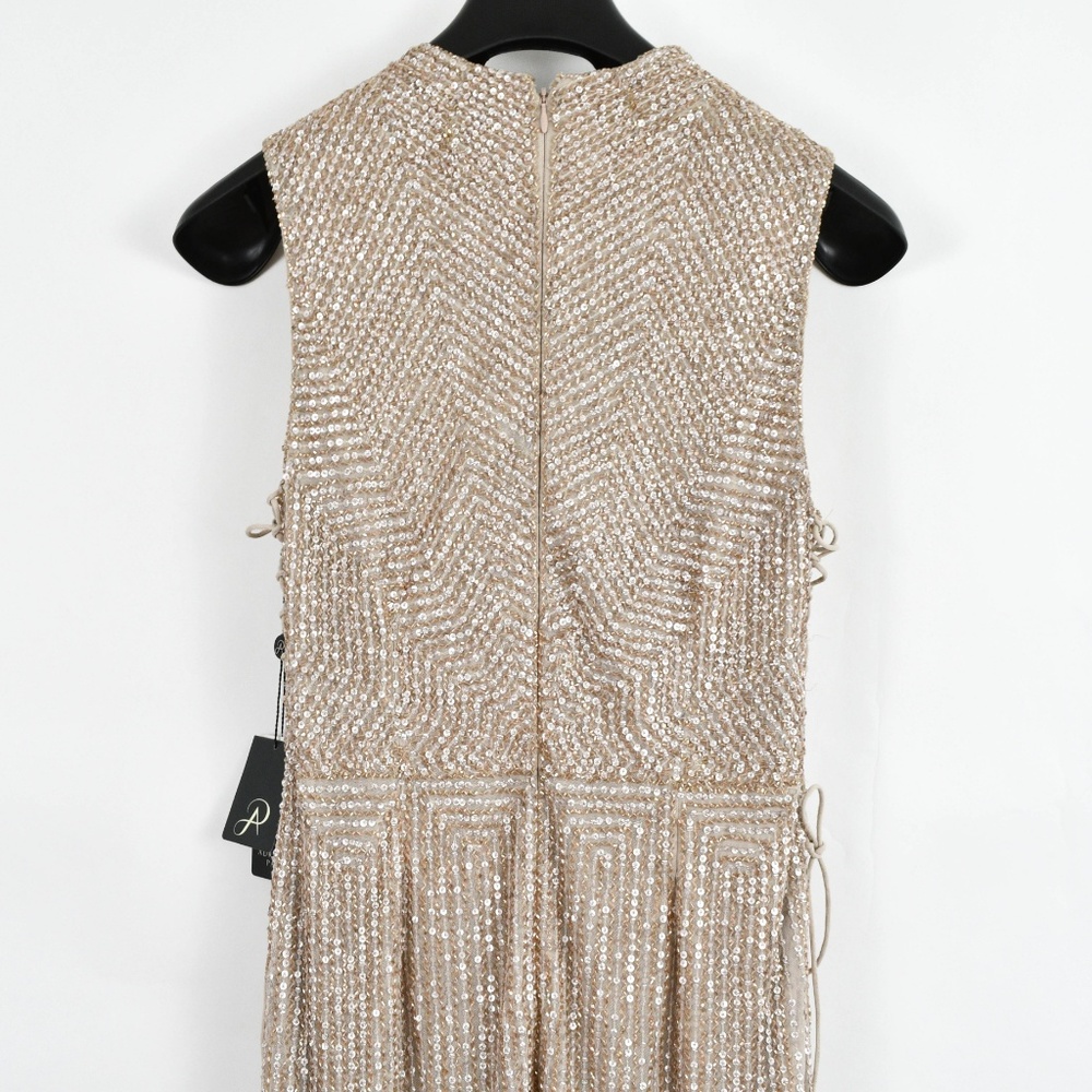 Adrianna Papell Beaded Mock-Neck Evening Gown - Picture 5 of 8